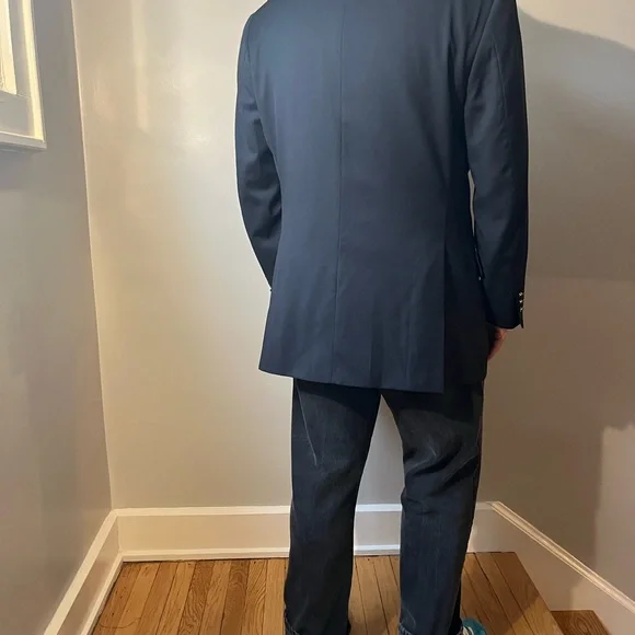 Vintage Double Breasted Burberry Navy Blazer Sport Coat Classic Tailoring - Picture 5 of 10